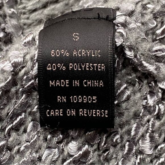 Y2K Sioni Gray Knit Fairycore Ruffle Cardigan Size Small - Picture 10 of 13